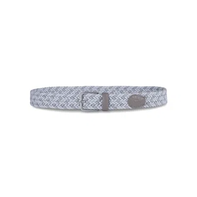 Paul & Shark Cintura Elastica Intrecciata Con Rifiniture In Pelle In Grigio Chiaro
