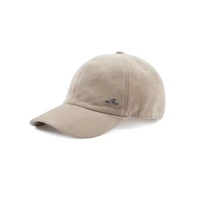 Paul & Shark Cappello Da Baseball In Suede Aqualeather In Beige