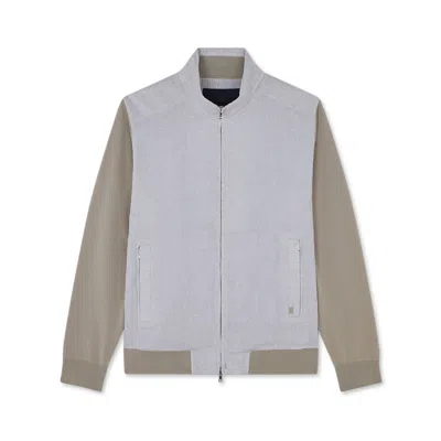 Paul & Shark Cardigan Hybrid Zip-up In Lino E Fresco Cotone In Beige