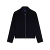 Paul & Shark Blouson In Cashmere Con Rifiniture In Pelle In Blu