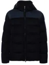 Paul & Shark Luxurious Puffer Jacket Made Of Cashmere In Blue