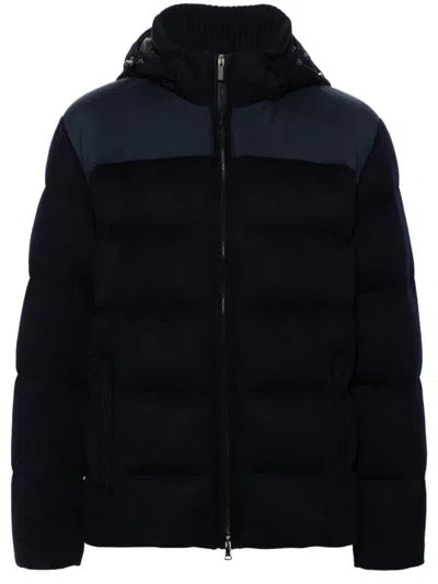 Paul & Shark Cashmere Puffer Jacket In Blue