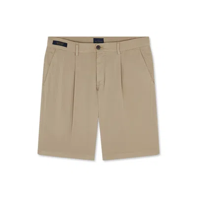 Paul & Shark Bermuda In Seta E Cotone Stretch Chino Silk In Sabbia