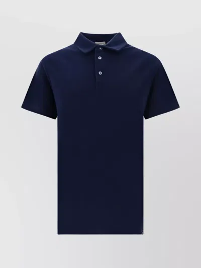 Paul & Shark Collared Cotton Polo Shirt With Spongy Effect In Blue