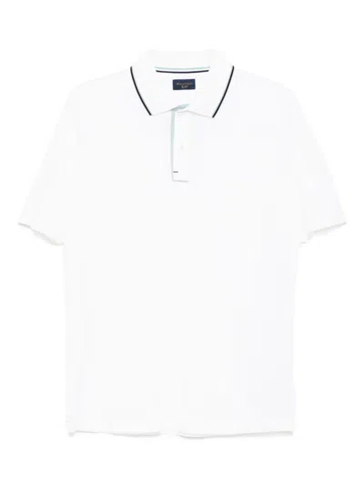 Paul & Shark Contrasting Details Polo Shirt In White