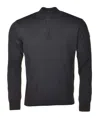 Paul & Shark Cool Touch Merino Wool Half Zip Black In Black