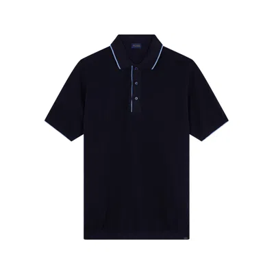 Paul & Shark Cotton And Cashmere Polo Shirt With Contrasting Details In Blue