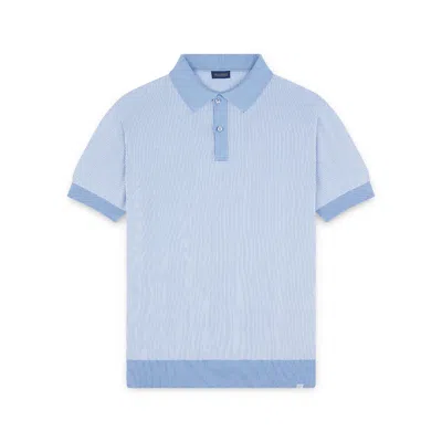 Paul & Shark Polo In Cotone E Cashmere Con Motivo Vertical Stripes In Azzurro-panna