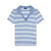 Paul & Shark Polo In Cotone E Seta In Bianco-azzurro