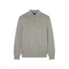Paul & Shark Maglia Mezza Zip In Cotone E Seta Con Profili A Contrasto In Grigio Tortora