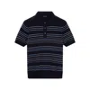 Paul & Shark Polo In Cotone Cashmere Con Con Motivo Righe Multicolor In Blu-grigio-azzurro-verde