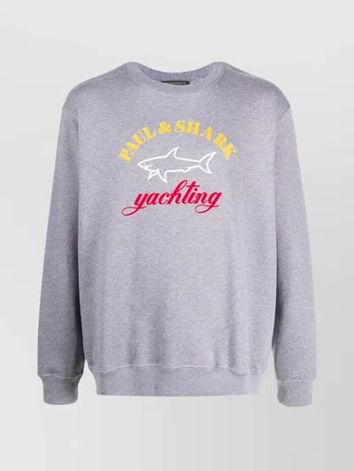 PAUL & SHARK COTTON CREW NECK SWEATSHIRT WITH LOGO PRINT