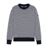 Paul & Shark Maglia Girocollo In Cotone Con Motivo A Righe In Bianco - Blu