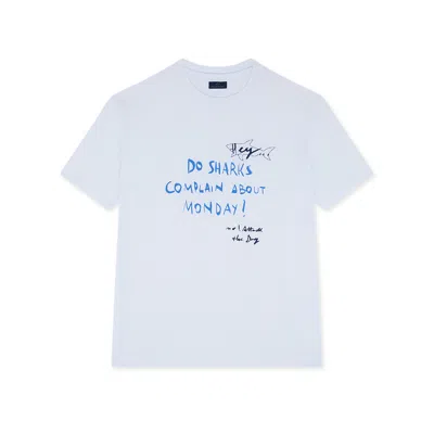 Paul & Shark T-shirt In Jersey Di Cotone Con Stampa In Bianco