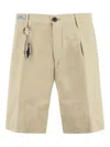 Paul & Shark Cotton-linen Bermuda Shorts In Neutrals