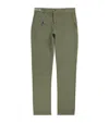 Paul & Shark Cotton-linen Chinos With Shark Charm In Green