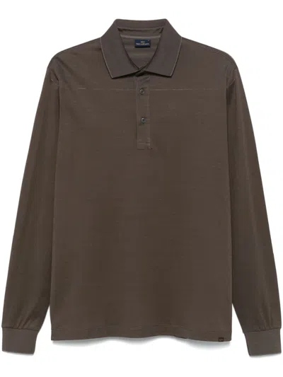 Paul & Shark Cotton Piqué Polo Shirt In Brown