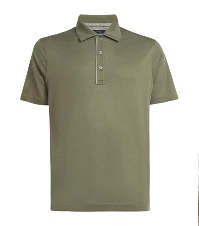 Paul & Shark Cotton Piqué Polo Shirt In Green
