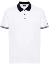 Paul & Shark Mens Cotton Pique Contrast Polo Shirt In White