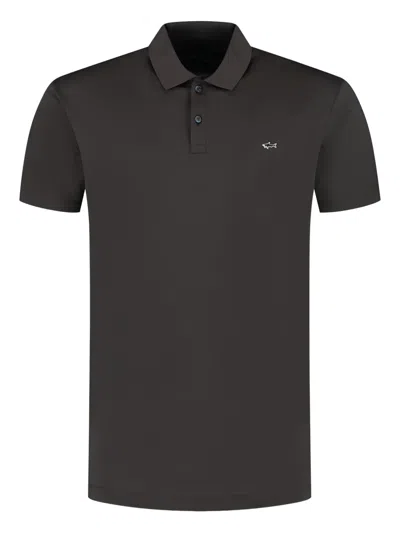 Paul & Shark Cotton Polo Shirt In Marrone