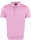 Paul & Shark Ribbed Polo Shirt Short Sleeves In Pink