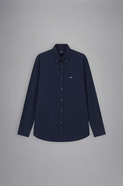 Paul & Shark Camicia In Popeline Di Cotone In Blue