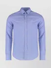 Paul & Shark Cotton Shirt With Buttoned Cuffs And Collar In Blue