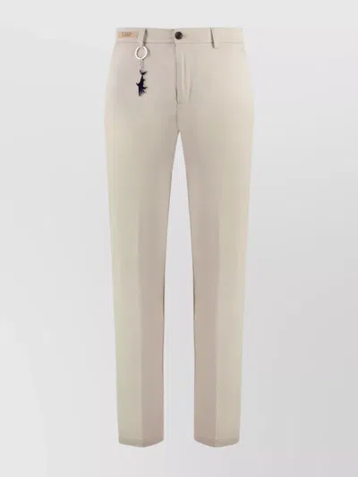 Paul & Shark Cotton Stretch Trousers Keychain Accessory In Beige