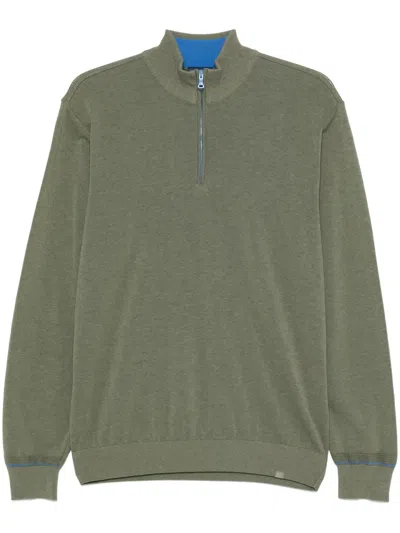 Paul & Shark Cotton Sweater In Green