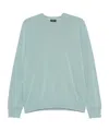 Paul & Shark Ribbed Crew Neck Sweater With Long Sleeves In Green