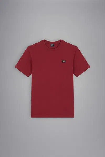 Paul & Shark T-shirt In Cotone In Rosso Rubino