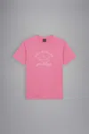 Shop Paul & Shark Cotton T-shirt With Printed Logo In Rosa
