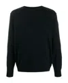 Paul & Shark Wool Crewneck Sweater Ribbed Cuffs In Black