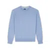 Paul & Shark Maglia Girocollo In Cotone E Cashmere Con Finiture In Pelle In Azzurro