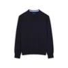 Paul & Shark Maglia Girocollo In Cotone E Cashmere Con Finiture In Pelle In Blu