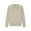 Paul & Shark Maglia Girocollo In Fresco Cotone Con Dettagli In Lino In Beige