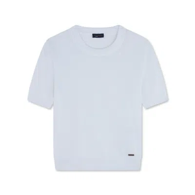 Paul & Shark Maglia Girocollo In Fresco Cotone In Bianco