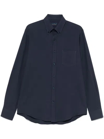 Paul & Shark Crinkled Shirt In Blue