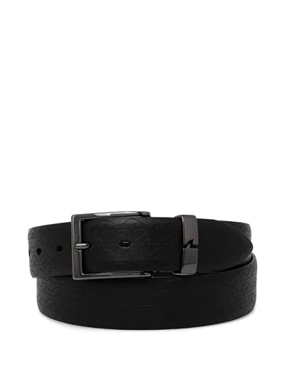 Paul & Shark Debossed Logo Belt In Black