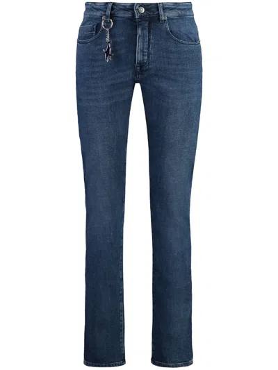 Paul & Shark Slim-fit-jeans Mit Ziernaht In Blau
