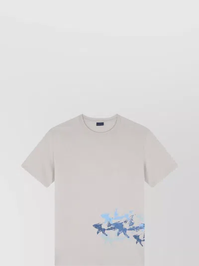 PAUL & SHARK DISTRESSED SHARKS PRINT COTTON JERSEY T-SHIRT