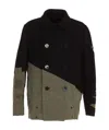Paul & Shark Double-breasted Wool Splicing Jacket In Black