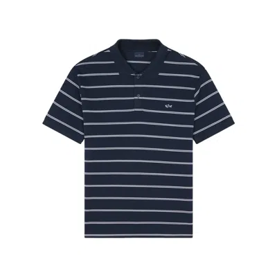 Paul & Shark Polo In Cotone Double Piqué In Blu-bianco