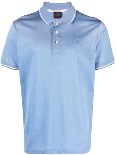 Paul & Shark Embroidered-logo Polo Shirt In Blue
