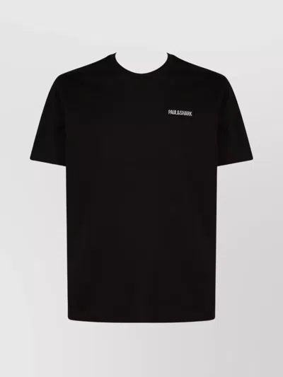 Paul & Shark Embroidered Logo Crew Neck T-shirt In Black