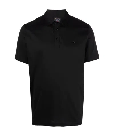 Paul & Shark Embroidered-logo Polo Shirt In Black