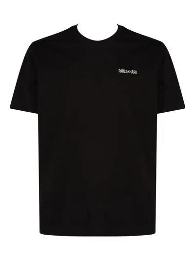 Paul & Shark Embroidered Logo T-shirt In Black