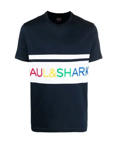 Paul & Shark Embroidered-logo T-shirt In Black