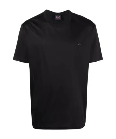 Paul & Shark Embroidered Logo T-shirt In Black