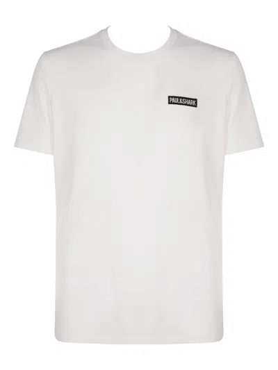 Paul & Shark Embroidered Logo T-shirt In White